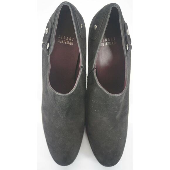 Stuart Weitzman Black Suede Coverall Heel Ankle booties SZ 9.5 N Narrow - Picture 9 of 10